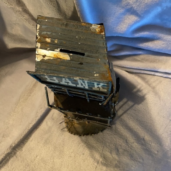 Tin Detailed “Bank” (needs a stopper) Very Cool Vintage - Picture 2 of 6